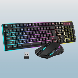 Combo de teclado y mouse inalambricos para juegos bateria