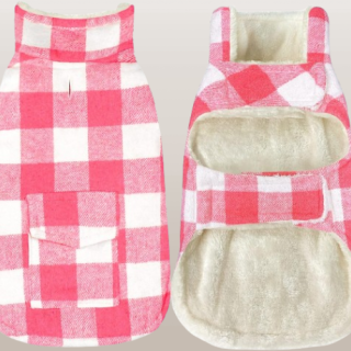 Abrigo de invierno para perro clásico a cuadros