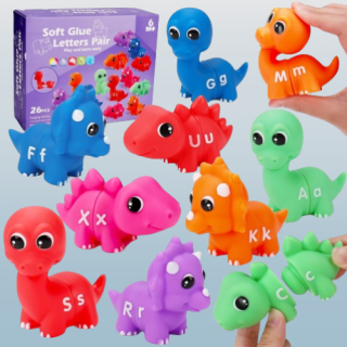 Juguetes de dinosaurio a juego del alfabeto 26 piezas