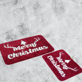 Alfombra de baño roja parte trasera antideslizante 1 unidad