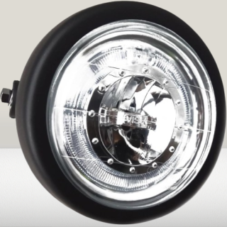 LED motocicleta retro negro lente para Bobber Cafe Racer