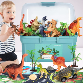 Juguetes de dinosaurio con tapete de juego de actividad