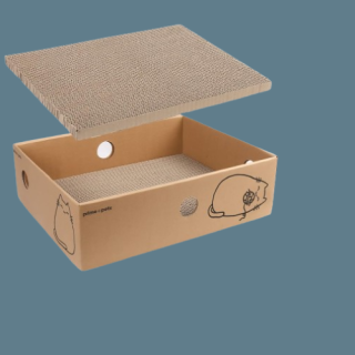 Almohadilla ancha para aranazos para gatos con caja