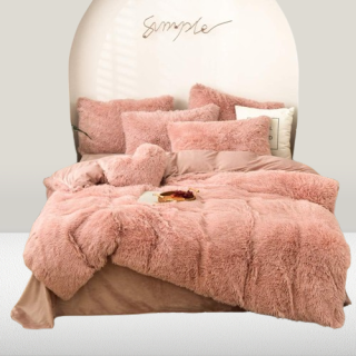 Juego de edredón y funda de almohada peluda 265cm X 240cm – KING
