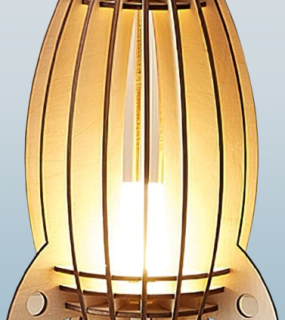 Lámpara de noche de cohete espacial LED de madera