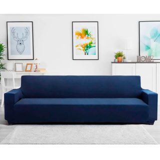 Protector de Sofá Azul Funda Ajustable 4 Puestos