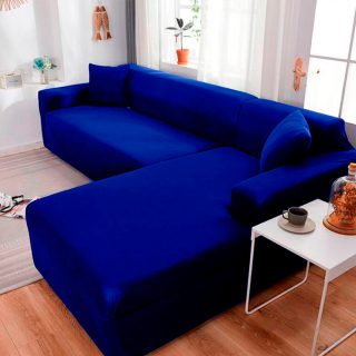Protector de Sofá en L funda ajustable Azul Rey Derecho