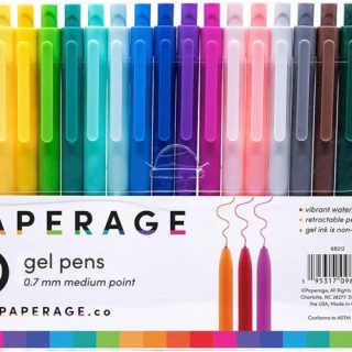 Bolígrafo de gel con punta media retráctil 20 unidades