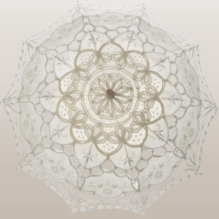 Sombrilla vintage de encaje marfil