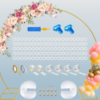 Soporte de fondo de arco redondo dorado de 7.9 pies