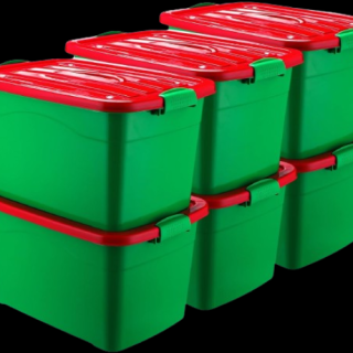 6 contenedores de almacenamiento de Navidad con tapas
