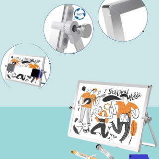 Pizarra blanca con soporte caballete de escritura portatil