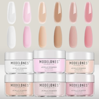 Polvo acrílico 6 colores transparentes de gelatina nude