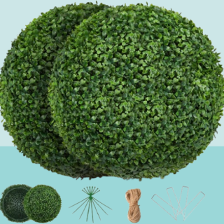 Bolas topiarias artificiales de 16 pulgadas para exteriores