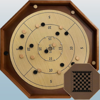 Juego de mesa de 30 pulgadas crokinole y damas 2 en 1