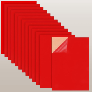 12 Hojas de fieltro autoadhesivas rojas