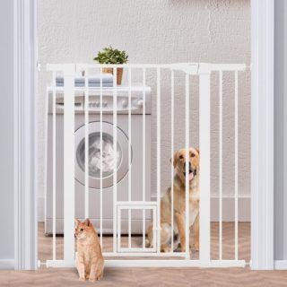 Puerta para perros extra alta de 36 pulgadas color blanco