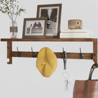 Perchero de pared con estante de 28.9 pulgadas