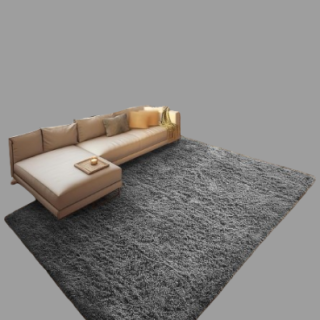Alfombra de pelo largo gris 7×10 Pies
