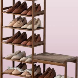 Gabinete de zapatos de bambu