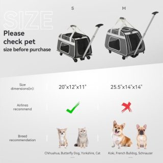 Bolso con ruedas para transportar animales domesticos