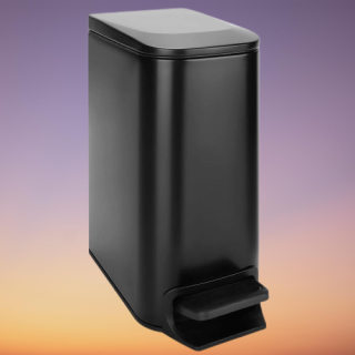 Basurero delgado para bano con tapa cierre suave