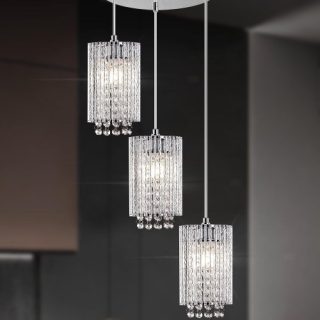 Lampara colgante moderna ajustable de cristal