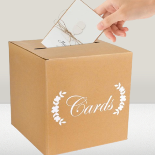 Caja de tarjetas de papel de estraza para regalos