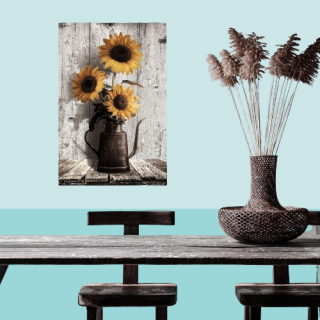 Arte de pared en lienzo de girasoles decoracion