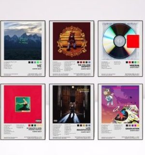 Kanye West -Juego de 6 pósteres de cubierta de álbum de 8&ampquot x 10&ampquot