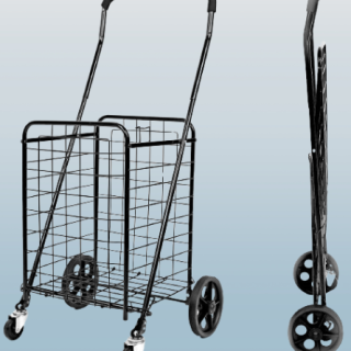 Carrito de compras plegable de 70 libras con ruedas girator