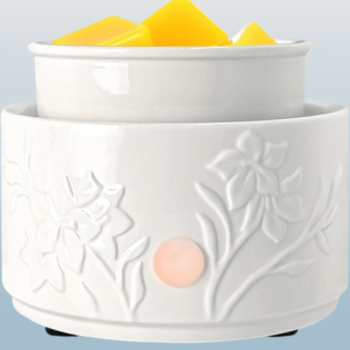 Quemador eléctrico de cera para velas perfumadas color blanco