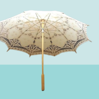 Sombrilla de encaje marfil
