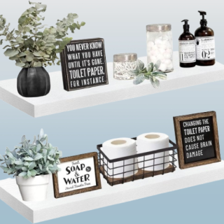 Estantes de bano de 36 pulgadas de largo BLANCO