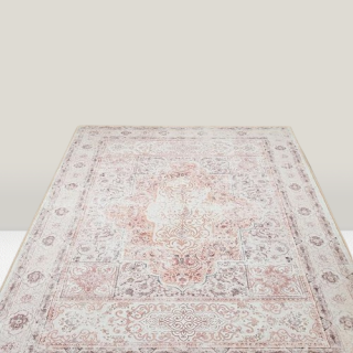 Alfombra de área de 5 x 7 pies sin pelos envejecida / ROSA