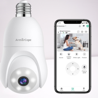 Cámara de seguridad inalámbrica de seguimiento de movimiento de 360° en el exterior