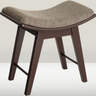 Taburete de tocador con patas de madera