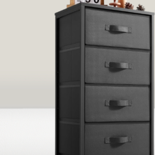 Cómoda negra con 4 cajones color negro