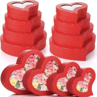 12 Pcs de Cajas de Regalo del Dia de San Valentin de Flores