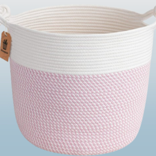 Cesta de almacenamiento para bebe color rosa