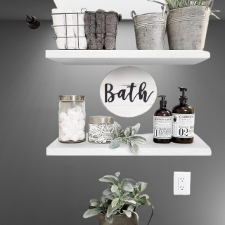 Estantes de baoo de 24 pulgadas de largo BLANCO