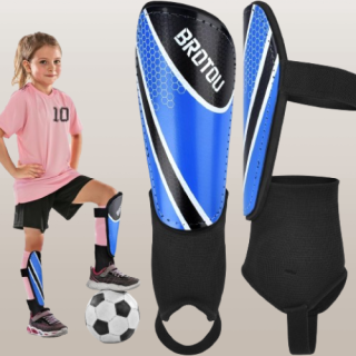 Espinilleras de fútbol juvenil con protección de tobillo y pierna