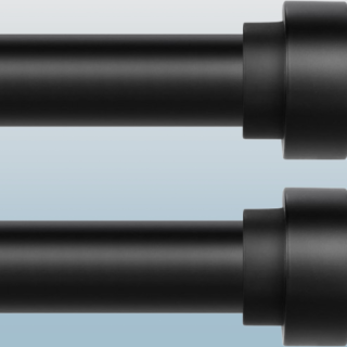 Paquete de 2 barras de cortina negras para ventanas de 66 a 120 pulgadas