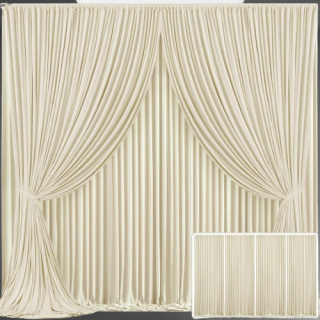 4 paneles de cortina tipo telón de color Beige