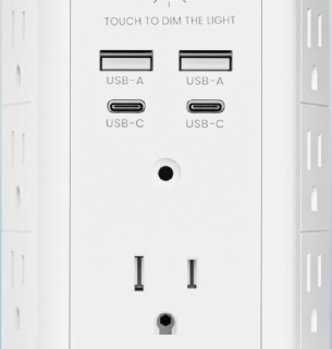 Cargador de pared protector de sobretension color blanco