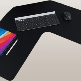 Almohadilla de escritorio de esquina XL piel sintética color negro