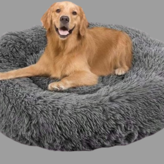 Cama calmante ortopédica para mascotas gris