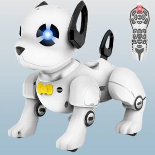 Robot de juguete para perros con control remoto color blanco