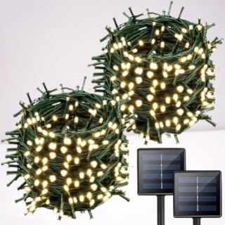 Paquete de 2 tiras de luces solares para exteriores 200 LED
