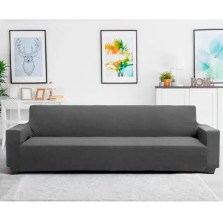 Protector de Sofá Gris Funda Ajustable 4 Puestos